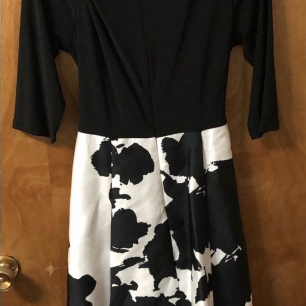 Elegant Black and White Floral Dress
